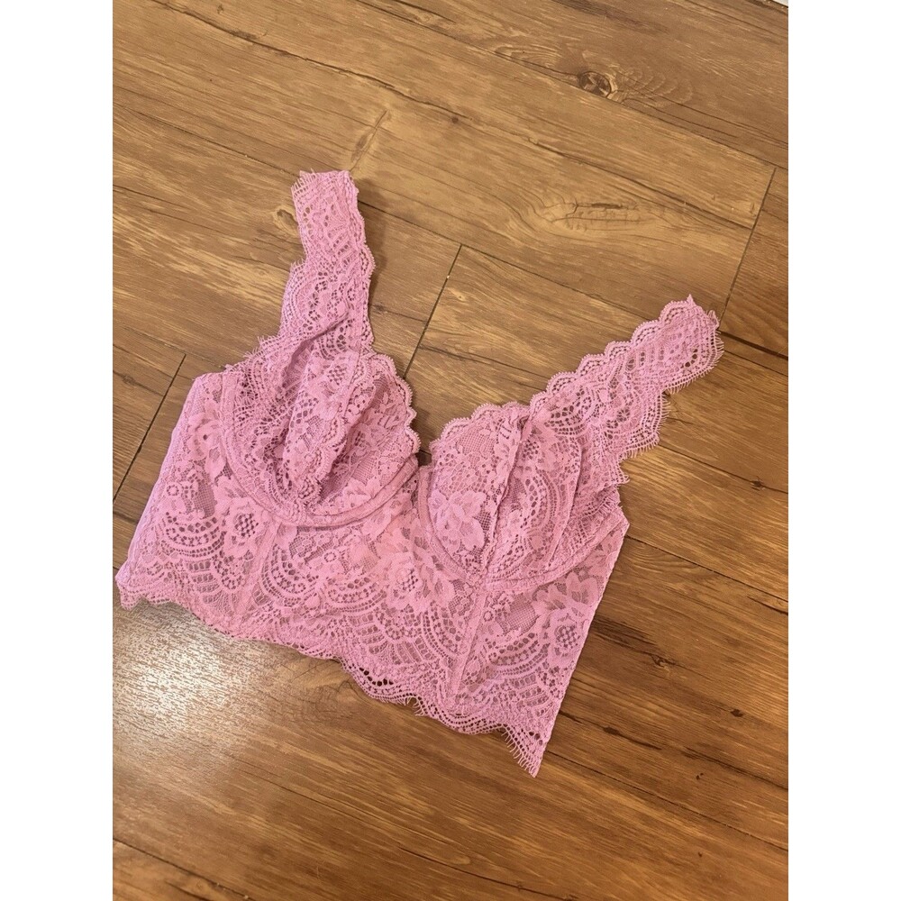 Victoria's Secret Women Dream Angels Lined Demi Longline Bra 34C Pink Lace